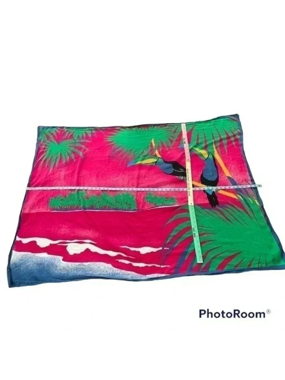 Jacques Rollet toucans Sarong Wrap tropical paradise Vintage - Picture 3 of 6